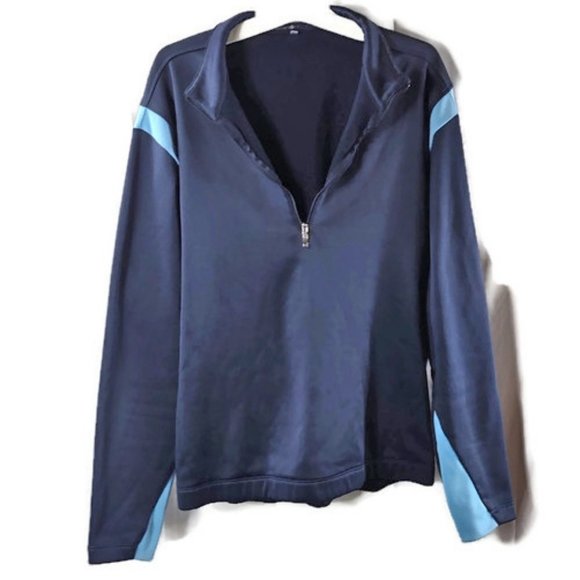 Nike Golf Mens Therma-Fit Blue Quarter Zip Pullover Track Jacket Medium - Picture 1 of 5